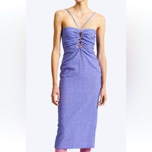 Rachel Comey Indra Textured Gingham Midi dress. Size 2